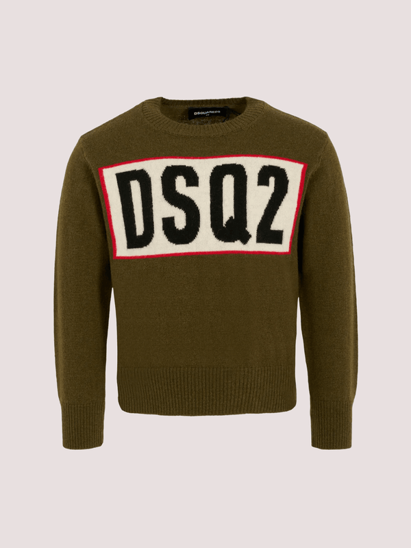 Pullover in lana merino con logo DSQ2 DQ3071 D0AFF /DQ518 DSQUARED2 JUNIOR 