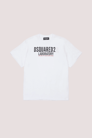 T-shirt in jersey con logo Laboratory DQ2991 D0ACD /DQ100 DSQUARED2 JUNIOR 