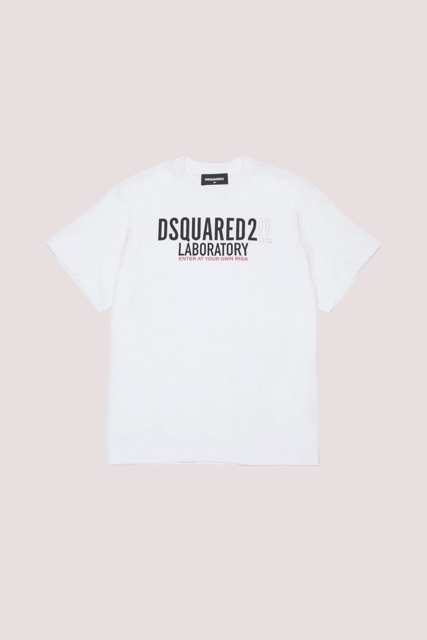 T-shirt in jersey con logo Laboratory DQ2991 D0ACD /DQ100 DSQUARED2 JUNIOR 