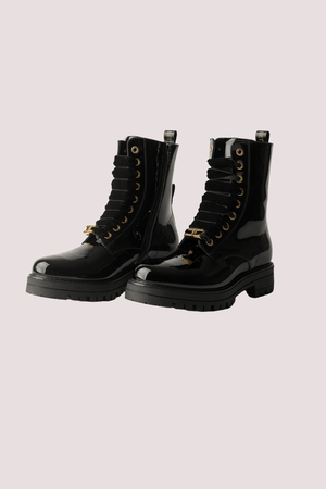 Stivaletti in vernice con lacci in velluto black F4A5 E0414 1848 /930 ELISABETTA FRANCHI La Mia Bambina 