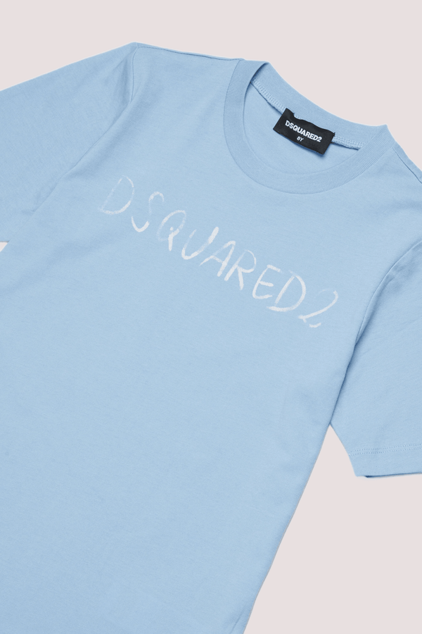 T-shirt girocollo con logo DQ3158 D0AGP /DQ814 DSQUARED2 JUNIOR 