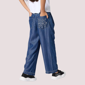 Pantalone largo con logo ricamato sul retro D62582 /Z28 DKNY 