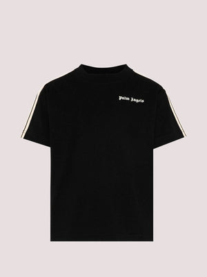 T-shirt con logo stampato sul petto e bande in gros-grain avorio sulle maniche PBAA011S26JER001 /110 PALM ANGELS 