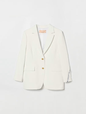 Giacca in crepe con nastro logato su una manica EFGC074 GA022 /0195 ELISABETTA FRANCHI La Mia Bambina 