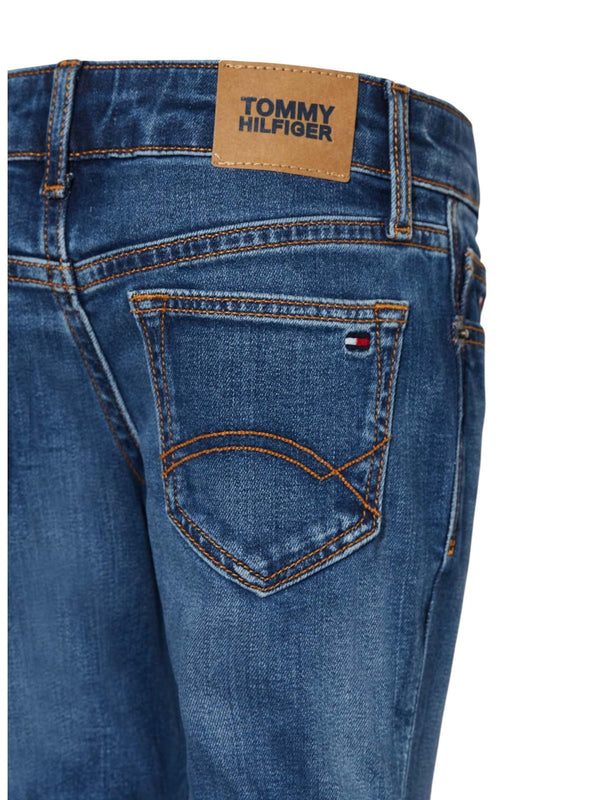 Jeans skinny bambino blu medio in cotone elasticizzato