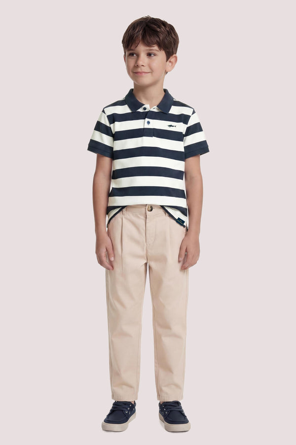 Polo in piqué di cotone con motivo a righe WUM00B LEB04 /80161 PAUL & SHARK 