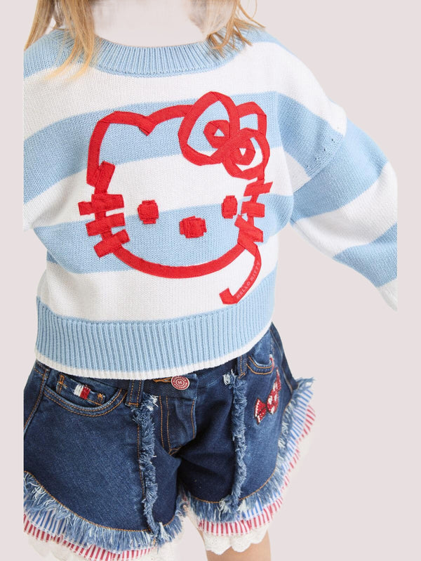 Maglia Hello Kitty Righe 19G606 7029 /5899 MONNALISA 