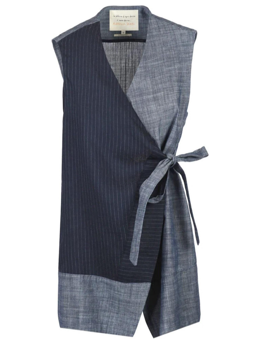 Gilet donna smanicato in cotone e lino