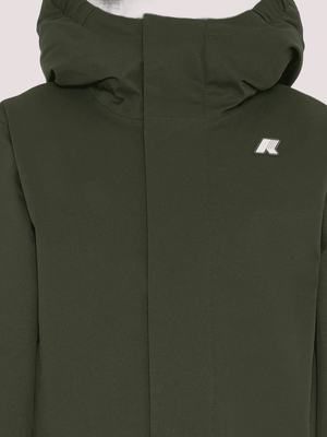 Giubbotto Jacko Twill Marmotta verde per bambino con logo K1128FW /AL7 KWAY 