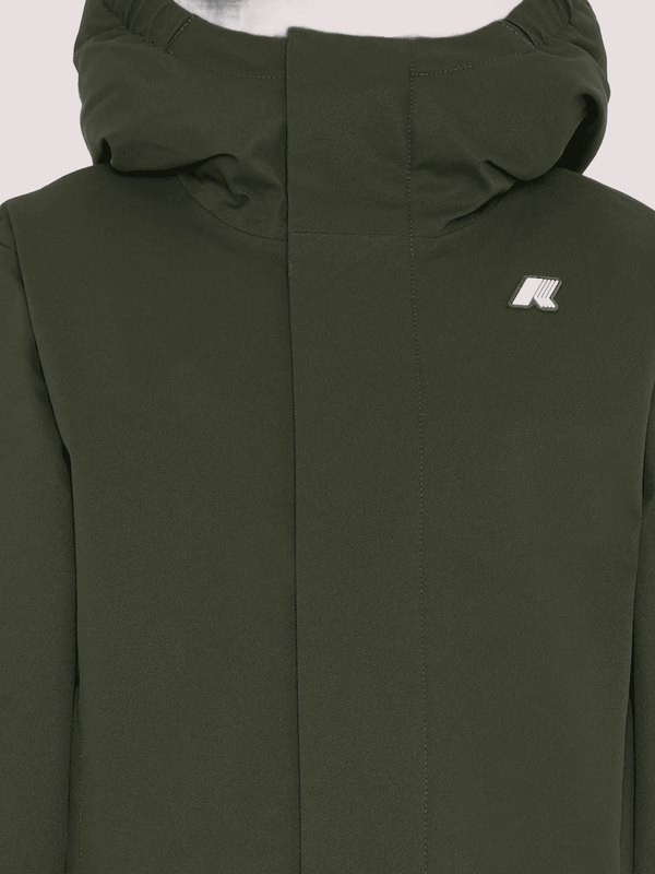 Giubbotto Jacko Twill Marmotta verde per bambino con logo K1128FW /AL7 KWAY 