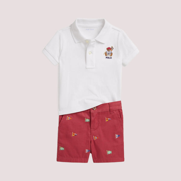Polo bear morbido cotone con pantaloncini 320B14065 /001 POLO RALPH LAUREN 
