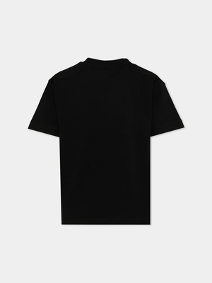 T-shirt nera  con logo PBAA003S26JER004 /110 PALM ANGELS 